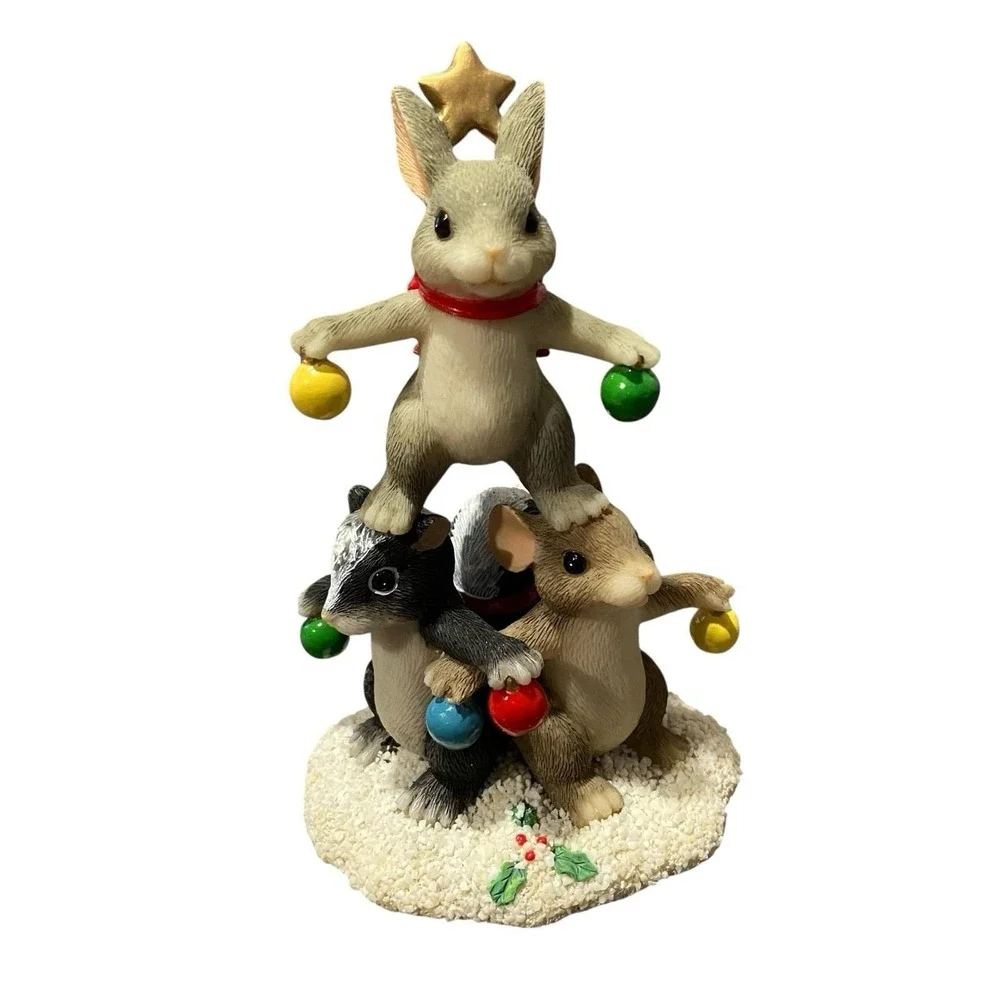 Charming Tails Figurine  Christmas Tree Trio Dean Griff #87/112 Special Edition